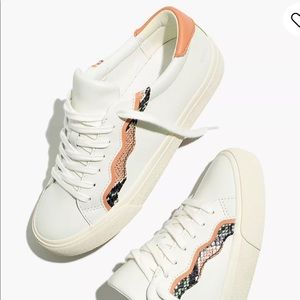 Madewell Sidewalk Low-Top Sneakers in Snake Embossed Leather: Wave Edition